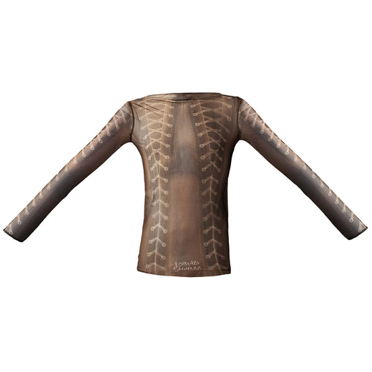 CORSET PRINT MESH TOP