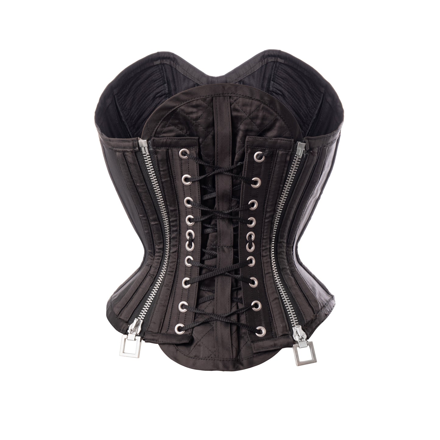 SILK TAFFETA CORSET WITH CORDED GORES